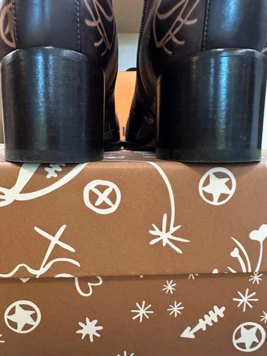 Valentino Santeria Leather Brown Ankle Boots Size 37.5 - Picture 6 of 12